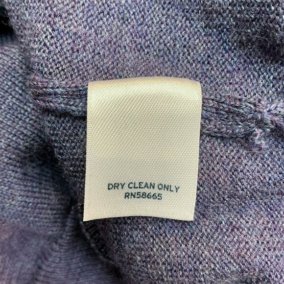Nordstrom 100% Extra-Fine Merino Wool Purple V-Neck Sweater Mens XL Made In Ital - Picture 9 of 9